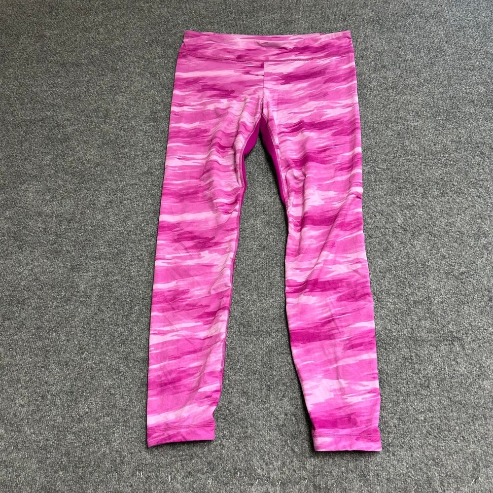 Under Armour Leggings Womens Large Pink Camo Allseasongear Fitted Ankle Zip Pant